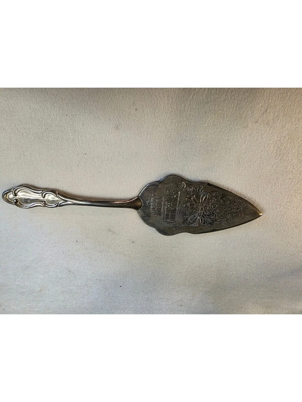 Vintage 1992 International Silver Merry Christmas Silverplate Pie Cake Server